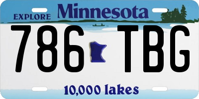 MN license plate 786TBG