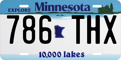 MN license plate 786THX