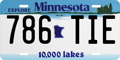 MN license plate 786TIE