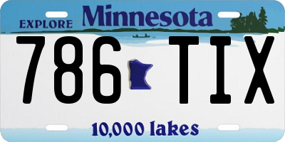 MN license plate 786TIX