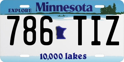 MN license plate 786TIZ