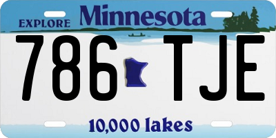 MN license plate 786TJE