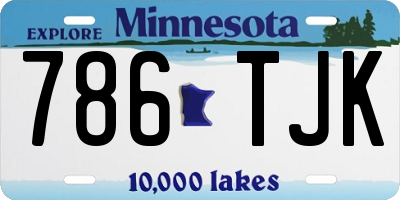 MN license plate 786TJK