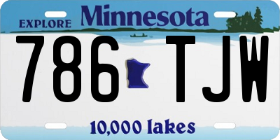 MN license plate 786TJW
