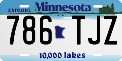MN license plate 786TJZ