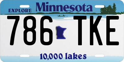 MN license plate 786TKE
