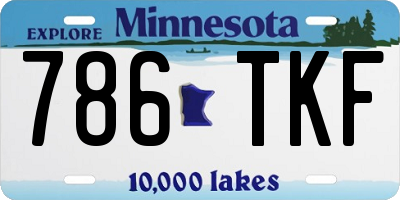 MN license plate 786TKF