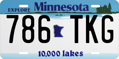 MN license plate 786TKG