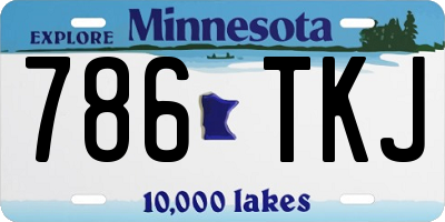 MN license plate 786TKJ