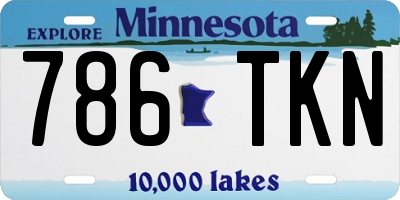 MN license plate 786TKN
