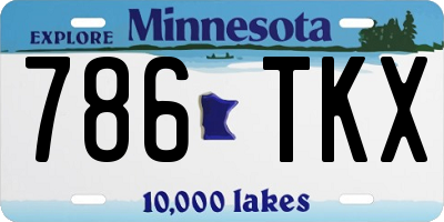 MN license plate 786TKX