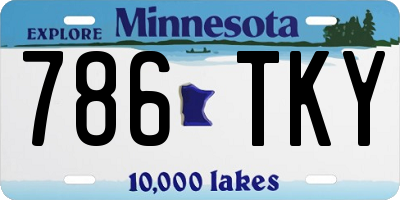 MN license plate 786TKY