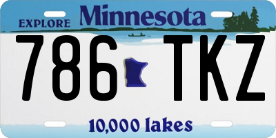 MN license plate 786TKZ