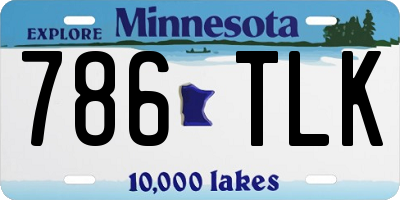MN license plate 786TLK