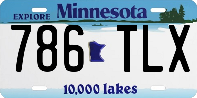 MN license plate 786TLX