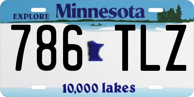 MN license plate 786TLZ
