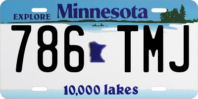 MN license plate 786TMJ