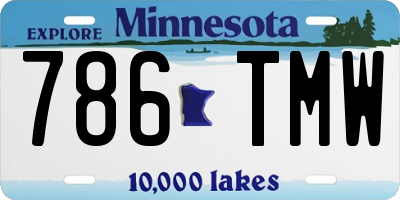 MN license plate 786TMW