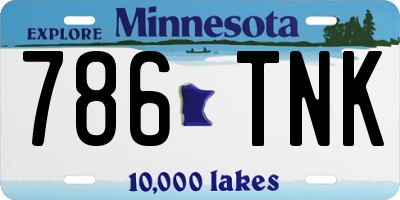 MN license plate 786TNK