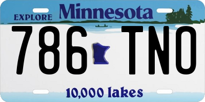 MN license plate 786TNO