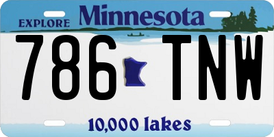 MN license plate 786TNW