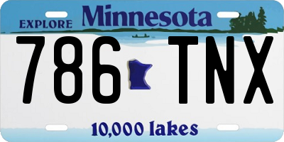 MN license plate 786TNX