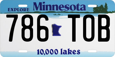 MN license plate 786TOB