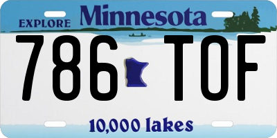 MN license plate 786TOF