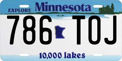 MN license plate 786TOJ