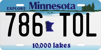 MN license plate 786TOL