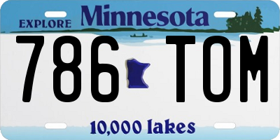 MN license plate 786TOM