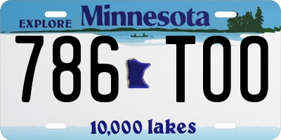 MN license plate 786TOO
