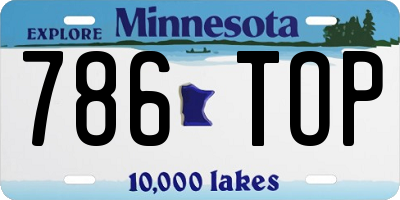 MN license plate 786TOP