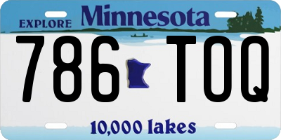 MN license plate 786TOQ