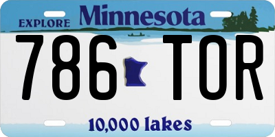 MN license plate 786TOR
