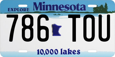 MN license plate 786TOU
