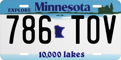 MN license plate 786TOV