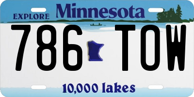 MN license plate 786TOW