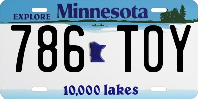 MN license plate 786TOY