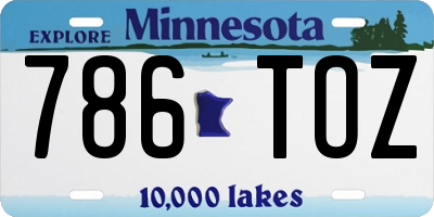 MN license plate 786TOZ