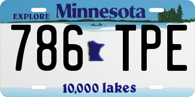 MN license plate 786TPE