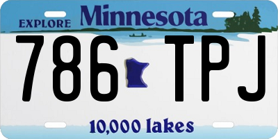 MN license plate 786TPJ