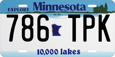 MN license plate 786TPK