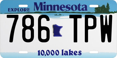 MN license plate 786TPW