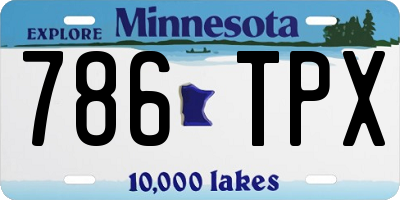 MN license plate 786TPX