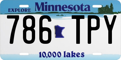MN license plate 786TPY
