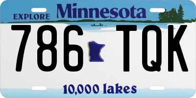 MN license plate 786TQK