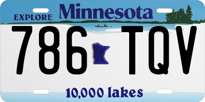 MN license plate 786TQV