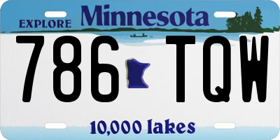 MN license plate 786TQW