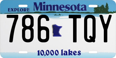 MN license plate 786TQY